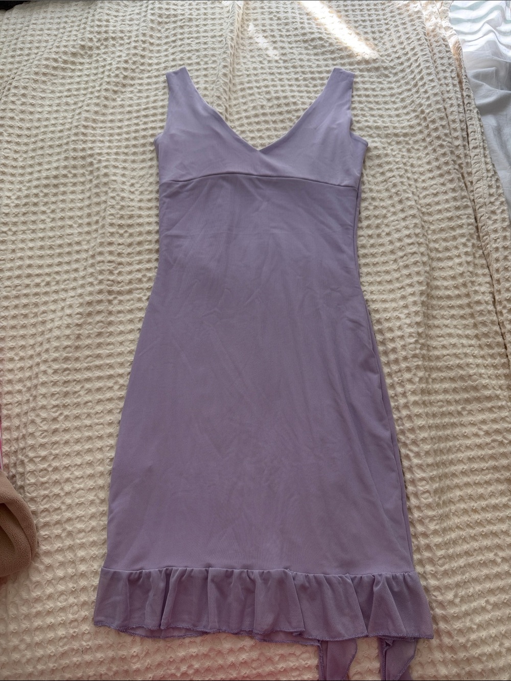 Amazon Lavender V-Neck Ruffle Slip - Picture 5 of 5